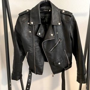 L’olive verte faux leather jacket size 2